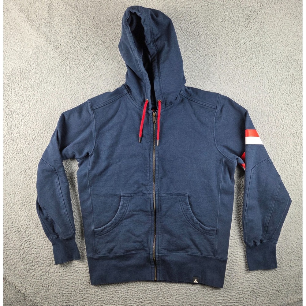 American Giant Hoodie L Blue Samuel Adams Ltd. Collab Heavyweight Full Zip USA